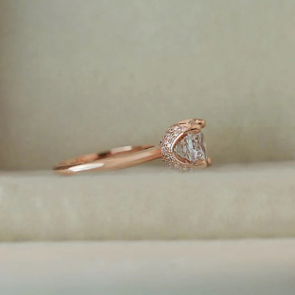 🍁 Refine Crystal Round Pure Zircon Fashion Rings for Women, EVGG1509 - Picture 4 of 5